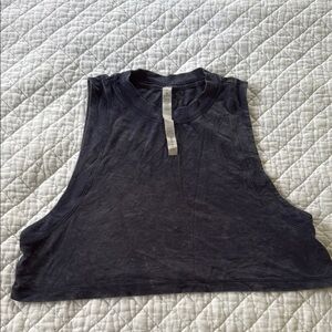 Lululemon Athletica Black Sleeveless Crop Muscle Tee